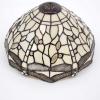 imageWERFACTORY Tiffany Lamp Cream Stained Glass Dragonfly Bedside Table Lamp Desk Reading Light 12X12X18 Inches Decor Bedroom Living Room Home Office S139 Series