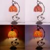 imageWERFACTORY Tiffany Lamp Red Wisteria Stained Glass Table Lamp Metal Leaf Base 8X10X21 Inches Desk Reading Light Decor Small Space Bedroom Home Office S523R Series
