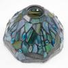 imageWERFACTORY Tiffany Lamp Sea Blue Stained Glass Dragonfly Style Desk Reading Light Metal Leaf Table Lamp Base 8X10X21 Inches Decor Small Space Bedside Bedroom Home Office S147 Series