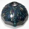 imageWERFACTORY Tiffany Lamp Sea Blue Stained Glass Table Lamp 12X12X18 Inches Dragonfly Style Desk Reading Light S147 Series