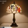 imageWERFACTORY Tiffany Lamp Stained Glass Hummingbird Style Table Lamp Bedside Reading Desk Light 12X12X18 Inches Decor Bedroom Living Room Home Office S801 Series