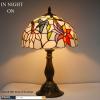 imageWERFACTORY Tiffany Lamp Stained Glass Hummingbird Style Table Lamp Bedside Reading Desk Light 12X12X18 Inches Decor Bedroom Living Room Home Office S801 Series