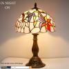 imageWERFACTORY Tiffany Lamp Stained Glass Hummingbird Style Table Lamp Bedside Reading Desk Light 12X12X18 Inches Decor Bedroom Living Room Home Office S801 Series