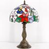 imageWERFACTORY Tiffany Lamp Stained Glass Lamp Hummingbird Style Bedside Table Lamp Desk Reading Light 12X12X18 Inches Decor Bedroom Living Room Home Office S101 Series