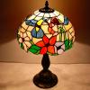 imageWERFACTORY Tiffany Lamp Stained Glass Lamp Hummingbird Style Bedside Table Lamp Desk Reading Light 12X12X18 Inches Decor Bedroom Living Room Home Office S101 Series