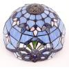imageWERFACTORY Tiffany Lamp Stained Glass Table Lamp 12X12X18 Inches Blue Purple Baroque Style Lavender Bedside Reading Desk Light Decor Bedroom Living Room Home Office S003C Series