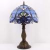 imageWERFACTORY Tiffany Lamp Stained Glass Table Lamp 12X12X18 Inches Blue Purple Baroque Style Lavender Bedside Reading Desk Light Decor Bedroom Living Room Home Office S003C Series