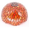 imageWERFACTORY Tiffany Lamp Stained Glass Table Lamp Red Wisteria Style Desk Bedside Reading Light 12X12X18 Inches Deco Bedroom Living Room Home Office S523R Series A
