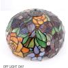 imageWERFACTORY Tiffany Style Table Lamp Stained Glass Bedside Lamp Red Rose Desk Reading Light 10X10X18 Inches Decor Bedroom Living Room Home Office S001 Series