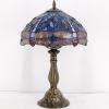 imageWERFACTORY Tiffany Table Lamp Blue Stained Glass Dragonfly Style Desk Bedside Reading Light 12X12X18 Inches Decor Bedroom Living Room Home Office S631 Series