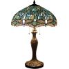 imageWERFACTORY Table Lamp Base Replacement Only Wide 65 Height 24 Inch Fit for 12 14 16 18 Inch Tiffany Style Stained Glass Lampshade Dark Bronze Finish Metal Pull Chain Switch