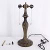 imageWERFACTORY Table Lamp Base Replacement Only Wide 65 Height 24 Inch Fit for 12 14 16 18 Inch Tiffany Style Stained Glass Lampshade Dark Bronze Finish Metal Pull Chain Switch