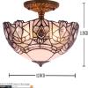imageWERFACTORY Tiffany Ceiling Light Fixture Crystal Bead White Stained Glass Semi Flush Mount Lamp Wide 12 Inch Height 11 Inch S508W Series