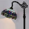 imageWERFACTORY Tiffany Floor Lamp Blue Stained Glass Dragonfly Arched Lamp 12X18X64 Inches Gooseneck Adjustable Corner Standing Reading Light Decor Bedroom Living Room S004 Series B