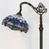 imageWERFACTORY Tiffany Floor Lamp Blue Stained Glass Dragonfly Arched Lamp 12X18X64 Inches Gooseneck Adjustable Corner Standing Reading Light Decor Bedroom Living Room S004 Series B