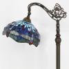 imageWERFACTORY Tiffany Floor Lamp Blue Stained Glass Dragonfly Arched Lamp 12X18X64 Inches Gooseneck Adjustable Corner Standing Reading Light Decor Bedroom Living Room S004 Series B