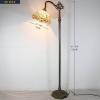 imageWERFACTORY Tiffany Floor Lamp Cream Stained Glass Dragonfly Arched Lamp 12X18X64 Inches Gooseneck Adjustable Corner Standing Reading Light Decor Bedroom Living Room S139 Series