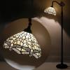 imageWERFACTORY Tiffany Floor Lamp Cream Stained Glass Dragonfly Arched Lamp 12X18X64 Inches Gooseneck Adjustable Corner Standing Reading Light Decor Bedroom Living Room S139 Series
