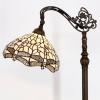 imageWERFACTORY Tiffany Floor Lamp Cream Stained Glass Dragonfly Arched Lamp 12X18X64 Inches Gooseneck Adjustable Corner Standing Reading Light Decor Bedroom Living Room S139 Series