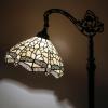 imageWERFACTORY Tiffany Floor Lamp Cream Stained Glass Dragonfly Arched Lamp 12X18X64 Inches Gooseneck Adjustable Corner Standing Reading Light Decor Bedroom Living Room S139 Series