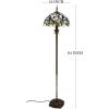 imageWERFACTORY Tiffany Floor Lamp Double Birds Amber Stained Glass Standing Reading Light 16X16X64 Inches Antique Pole Corner Lamp Decor Bedroom Living Room Home Office S805 Series