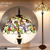 imageWERFACTORY Tiffany Floor Lamp Double Birds Amber Stained Glass Standing Reading Light 16X16X64 Inches Antique Pole Corner Lamp Decor Bedroom Living Room Home Office S805 Series