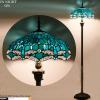 imageWERFACTORY Tiffany Floor Lamp Dragonfly Green Stained Glass Standing Reading Light 16X16X64 Inches Antique Pole Corner Lamp Decor Bedroom Living Room Home Office S622 Series