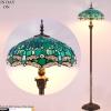 imageWERFACTORY Tiffany Floor Lamp Dragonfly Green Stained Glass Standing Reading Light 16X16X64 Inches Antique Pole Corner Lamp Decor Bedroom Living Room Home Office S622 Series