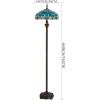 imageWERFACTORY Tiffany Floor Lamp Dragonfly Green Stained Glass Standing Reading Light 16X16X64 Inches Antique Pole Corner Lamp Decor Bedroom Living Room Home Office S622 Series