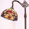 imageWERFACTORY Tiffany Floor Lamp Orange Liaison Stained Glass Arched Lamp 12X18X64 Inches Gooseneck Adjustable Corner Standing Reading Light Decor Bedroom Living Room S617 Series