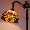 imageWERFACTORY Tiffany Floor Lamp Orange Liaison Stained Glass Arched Lamp 12X18X64 Inches Gooseneck Adjustable Corner Standing Reading Light Decor Bedroom Living Room S617 Series