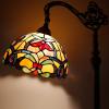 imageWERFACTORY Tiffany Floor Lamp Orange Liaison Stained Glass Arched Lamp 12X18X64 Inches Gooseneck Adjustable Corner Standing Reading Light Decor Bedroom Living Room S617 Series