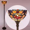 imageWERFACTORY Tiffany Floor Lamp Orange Liaison Stained Glass Light 12X12X66 Inches Pole Torchiere Standing Corner Torch Uplight Decor Bedroom Living Room Home Office S617 Series