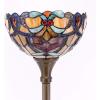 imageWERFACTORY Tiffany Floor Lamp Orange Liaison Stained Glass Light 12X12X66 Inches Pole Torchiere Standing Corner Torch Uplight Decor Bedroom Living Room Home Office S617 Series