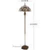 imageWERFACTORY Tiffany Floor Lamp Orange Liaison Stained Glass Standing Reading Light 16X16X64 Inches Antique Pole Corner Lamp Decor Bedroom Living Room Home Office S617 Series