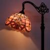 imageWERFACTORY Tiffany Floor Lamp Pink Baroque Stained Glass Arched Lamp 12X18X64 Inches Gooseneck Adjustable Corner Standing Reading Light Decor Bedroom Living Room S003P Series