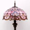 imageWERFACTORY Tiffany Floor Lamp Pink Baroque Stained Glass Standing Reading Light 16X16X64 Inches Antique Pole Corner Lamp Decor Bedroom Living Room Home Office S003P Series