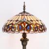 imageWERFACTORY Tiffany Floor Lamp Serenity Victorian Stained Glass Standing Reading Light 16X16X64 Inches Antique Pole Corner Lamp Decor Bedroom Living Room Home Office S021 Series