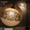 imageWERFACTORY Tiffany Floor Lamp White Crystal Bent Stained Glass Arched Lamp 12X18X64 Inches Gooseneck Adjustable Corner Standing Reading Light Decor Bedroom Living Room S508W Series