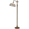 imageWERFACTORY Tiffany Floor Lamp White Crystal Bent Stained Glass Arched Lamp 12X18X64 Inches Gooseneck Adjustable Corner Standing Reading Light Decor Bedroom Living Room S508W Series