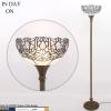 imageWERFACTORY Tiffany Floor Lamp White Crystal Stained Glass Light 12X12X66 Inches Pole Torchiere Standing Corner Torch Uplight Decor Bedroom Living Room Home Office S508W Series
