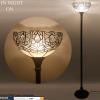imageWERFACTORY Tiffany Floor Lamp White Crystal Stained Glass Light 12X12X66 Inches Pole Torchiere Standing Corner Torch Uplight Decor Bedroom Living Room Home Office S508W Series