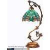 imageWERFACTORY Tiffany Lamp Green Stained Glass Dragonfly Table Lamp Metal Leaf Desk Reading Light 8X10X21 Inches Decor Small Space Bedroom Home Office S622 Series