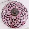 imageWERFACTORY Tiffany Lamp Pink Stained Glass Bead Table Lamp Desk Bedside Reading Light 12X12X18 Inches Deco Bedroom Living Room Home Office S005 Series