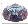 imageWERFACTORY Tiffany Lamp Shade Replacement 16X8 Inch Sea Blue Stained Glass Dragonfly Style Lampshade Only with Cap fit for Table lamp Pendant Light Ceiling Fixture Part Not Included S004 Series