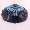imageWERFACTORY Tiffany Lamp Shade Replacement 16X8 Inch Sea Blue Stained Glass Dragonfly Style Lampshade Only with Cap fit for Table lamp Pendant Light Ceiling Fixture Part Not Included S004 Series