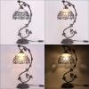 imageWERFACTORY Tiffany Lamp White Bend Stained Glass Style Table Lamp Metal Leaf Base 8X10X21 Inches Desk Reading Light Decor Small Space Bedroom Home Office S508W Series