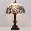 imageWERFACTORY Tiffany Lamp White Bent Stained Glass Bedside Table Lamp Desk Reading Light 12X12X18 Inches Decor Bedroom Living Room Home Office S508W Series
