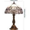 imageWERFACTORY Tiffany Lamp White Bent Stained Glass Bedside Table Lamp Desk Reading Light 12X12X18 Inches Decor Bedroom Living Room Home Office S508W Series