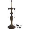 imageWERFACTORY Table Lamp Base Replacement Only Wide 65 Height 24 Inch Fit for 12 14 16 18 Inch Tiffany Style Stained Glass Lampshade Dark Bronze Finish Metal Pull Chain Switch
